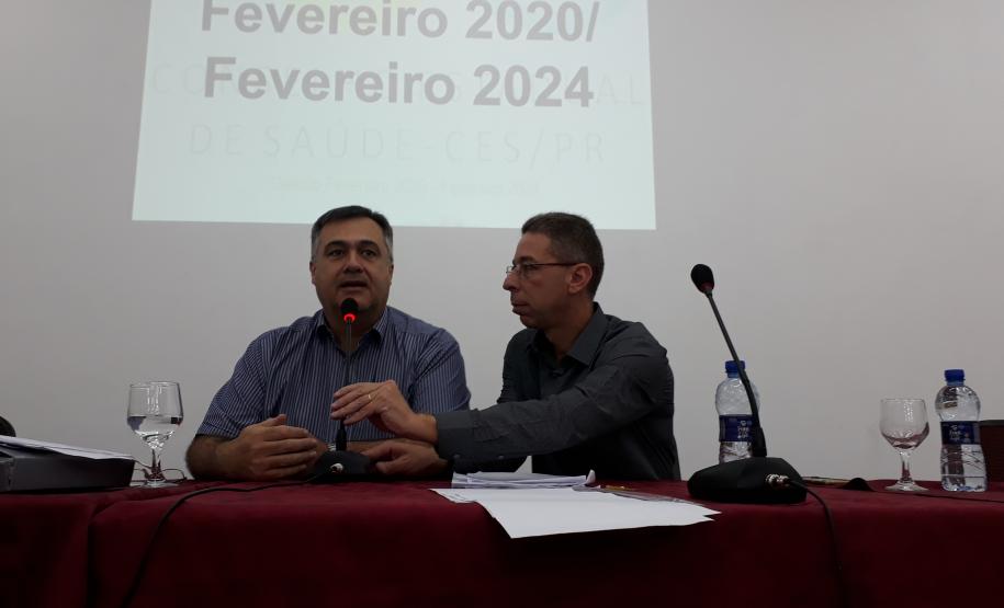 Secretário de Estado da Saúde do Paraná Beto Preto e o Secretário Executivo do CES/PR Mauricio Mesadri